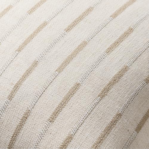 Set of 2 Throw Pillow Covers 20x20 Linen Decorative Couch Pillow Cases Neutral Beige Farmhouse Textured Square Accent Pillow Covers for Living Room Sofa Bedroom, Khaki - color: Khaki, size: 20" x 20" (Pack of 2)