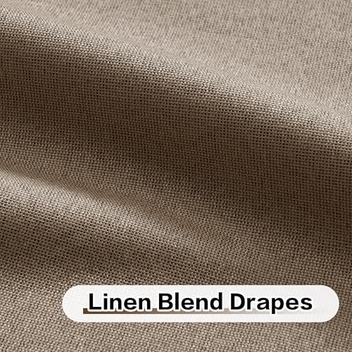 90 Inches Blackout Pinch Pleated Curtains Brown Linen Extra Wide Double Pleated Drapes for Traverse Rods Thermal Insulated Curtains Easy Hanging 72" W x 90" L 1 Panel - color: Brown, size: 72"W x 90"L (Pack of 1)