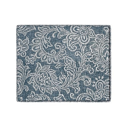 Spatial Order 22" Dinah Collection Storage Ottoman - Blue Denim Jacobean Print - color: Blue Denim Jacobean Print