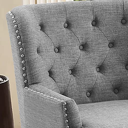 Rosevara Atlas Accent Chairs for Living Room & Bedroom, Comfy Polyester Gray Chairs - color: Polyester Gray