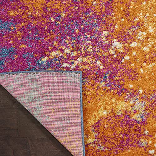 Nourison Home Passion Sunburst 2'2" x 12' Area Rug - Easy Clean, Non Shedding, Bed Room, Living Room, Dining Room, Kitchen (12' Runner) - color: Sunburst, size: 2'2" x 12' (Runner)