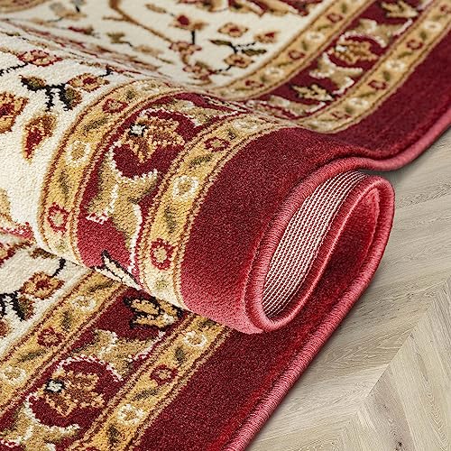 Well Woven Barclay Collection Sarouk Red 5x7 Area Rug - for Living Room, Bedroom, and Dining Room - color: Red, size: 5'3" x 7'3" (Rectangular)