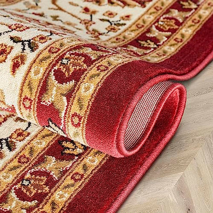 Well Woven Barclay Collection Sarouk Red 5x7 Area Rug - for Living Room, Bedroom, and Dining Room - color: Red, size: 5'3" x 7'3" (Rectangular)