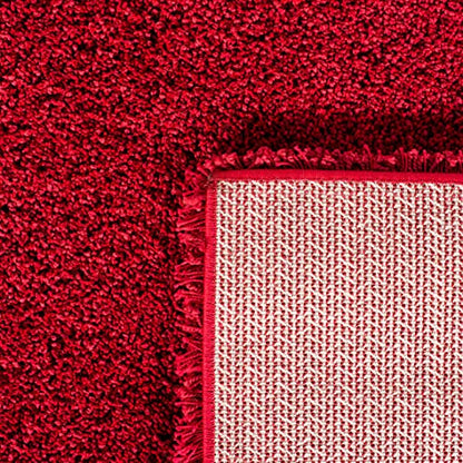 SAFAVIEH Milan Shag Collection Runner Rug - 2' x 6', Red, Solid Design, Non-Shedding & Easy to Clean, Plush Thick Pile, Ideal for Hallway, Foyer, Bedroom (SG180-4040) - color: Red, size: 2' x 6' (Runner)