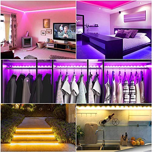 Lcutml 50FT Smart LED Strip Lights, RGB Strip Lights Sync to Music with 40 Key Remote Controller LED Lights for Bedroom, Christmas Lights decration (Multi-Colored, 50FT)