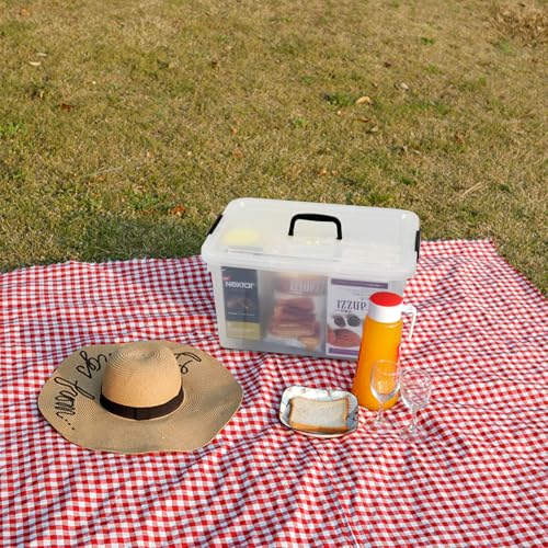 4-Pack 17.5 Quart Clear Storage Box, Plastic Storage Bins with Lids | Stackable Plastic Storage Boxes, Clear Organizer Totes for Closet, Pantry, Garage, Durable Latching Lids - size: 17.5 quart
