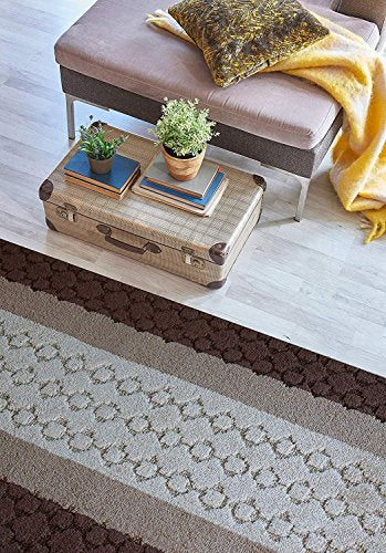 BestHomeCustomCustom Size Hallway Runner Rug Brown Color 31 inch Wide Select Your Length Non-Slip (Skid Resistance) Rubber Backing 3 feet x 31 inch - color: Chain Brown, size: 2'7" x 3' (Runner)