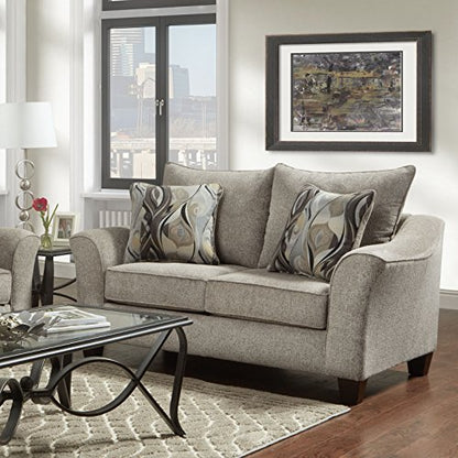 Roundhill Furniture Camero Sofa And Loveseat Set - color: Platinum