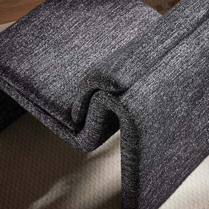 Modway Lume Curved Lounge Chair in Charcoal Boucle Fabric – Modern Upholstered Armless Accent Chair with Padded Cushion - Unique Slipper Chair for Bedroom or Living Room - color: Charcoal