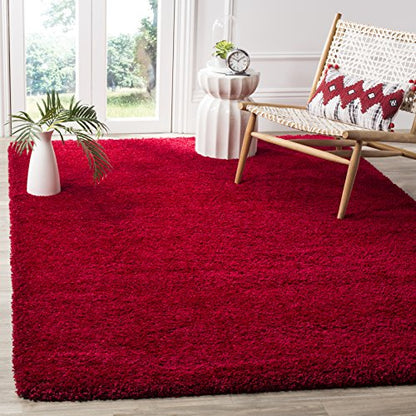 SAFAVIEH Milan Shag Collection Area Rug - 2' x 4', Red, Solid Design, Non-Shedding & Easy to Clean, Plush Thick Pile, Ideal for Foyer, Bedroom, Accent Space (SG180-4040) - color: Red, size: 2' x 4' (Rectangular)