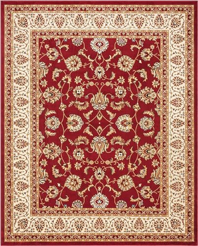 Well Woven Barclay Collection Sarouk Red 5x7 Area Rug - for Living Room, Bedroom, and Dining Room - color: Red, size: 5'3" x 7'3" (Rectangular)