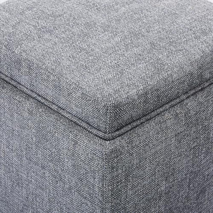 CHITA Storage Ottoman Cube with Tray Lid, Small Footstool with Storage, Square End Table for Living Room and Bedroom, Fabric in Pebble Grey - color: Pebble Grey