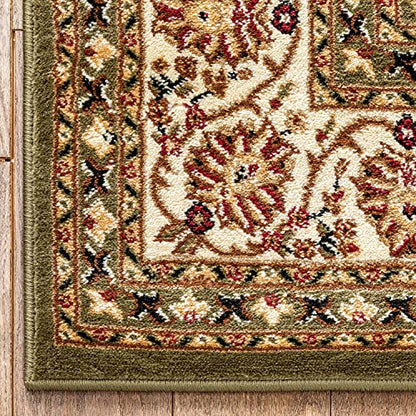 Well Woven Barclay Collection Sarouk Green 2x4 Area Rug - for Entryways, Small Bedrooms, Living Rooms - color: Green, size: 2'3" x 3'11" (Rectangular)