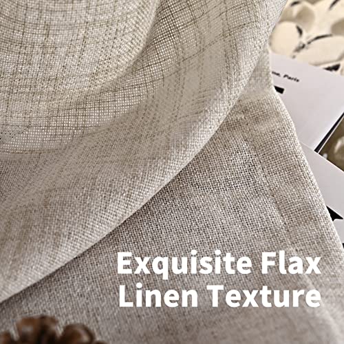 YoungsTex Natural Linen Curtains 84 Inch Length 2 Panels Rod Pocket Light Filtering Textured Window Drapes with Ring Clips for Living Room Dining Bedroom, 38 X 84 Inches | Light Filtering Textured Drapes for Living Room Dining Bedroom Rod Pocket Back Tab