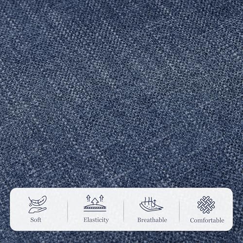 HUIMO Accent Chair, Tufted Upholstered Club Chair, Indigo Blue | Tufted upholstered club chair with lumbar pillow and solid wood legs. Suitable for living rooms, bedrooms, and reading nooks. - color: Blue