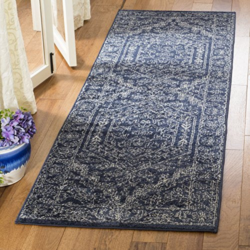 SAFAVIEH Adirondack Collection Runner Rug - 2'6" x 6', Navy & Ivory, Oriental Medallion Design, Non-Shedding & Easy to Clean, Ideal for Ideal for Hallway, Foyer, Kitchen, Entryway, Bedroom (ADR108N) - color: Navy/Ivory, size: 2'6" x 6' (Runner)