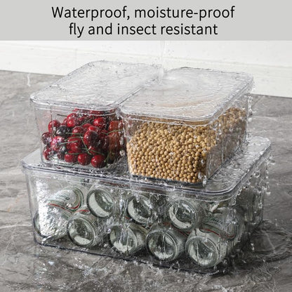 Clear Storage Bins With Lids,5 Packs Food Storage Organizer,Cabinet Storage Basket for Clothing, Towels, Cosmetics, Kitchen Storage Containers,Transparent Pantry Containers (3L+2S) - size: 3L+2S