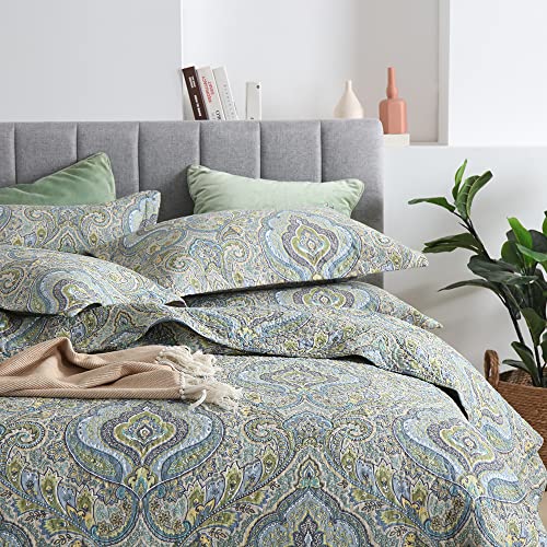 Autumn Dream Cotton Bedspread Quilt Sets, 3 Pieces Reversible Comforter Coverlet Sets, Classical Damask Paisley,King Size - color: Classical Damask, size: King (96by108 inch)