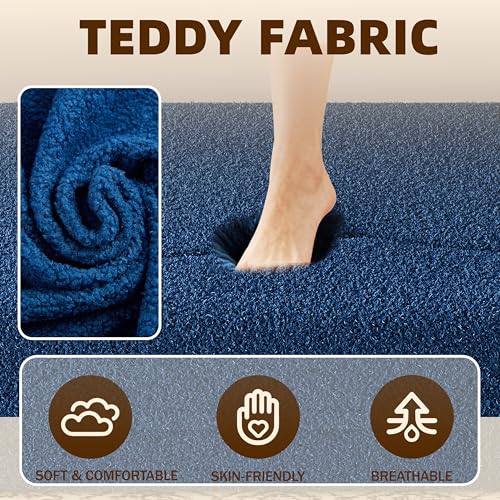 JOYBASE 78" Folding Sofa Bed, Twin Size Futon Boneless Couch, Blue | Easy Bed Conversion, No Assembly Required, Curved Backrest, Deep Seating, High-Density Foam, Matching Pillows