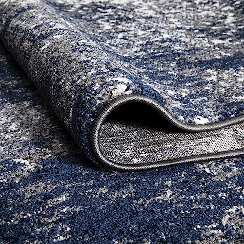 Keen Home Design Runner Rugs - 32"x91" Non-Shedding, Thick Pile Abstract Rugs for Kitchen, Living Room, Bedroom, Dining Room, Entryway - Size: 2'8" x 7'7", Abstract Navy/Gray - color: Abstract Navy/Gray, size: 2'8" x 7'7" (Runner)