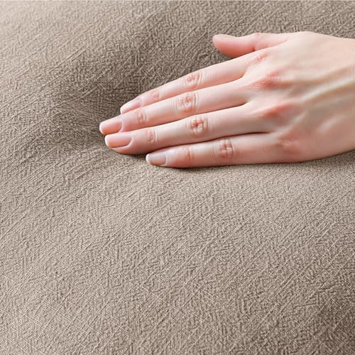 MIULEE Boho Linen Fringe Decorative Fall Throw Pillow Covers Dune 18x18 | Set of 2, Cottagecore Decor, Boho Farmhouse Neutral Pillow Covers, Rustic Fall Couch Cushion Cases for Sofa Bed Living Room - color: Dune, size: 18" x 18" (Pack of 2)