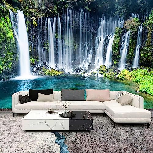 Green Waterfall Wall Mural Landscape Wallpaper for Bathroom Bedroom | 170"x110" Not Peel and Stick - color: Art Wall-25, size: 149" x 96"