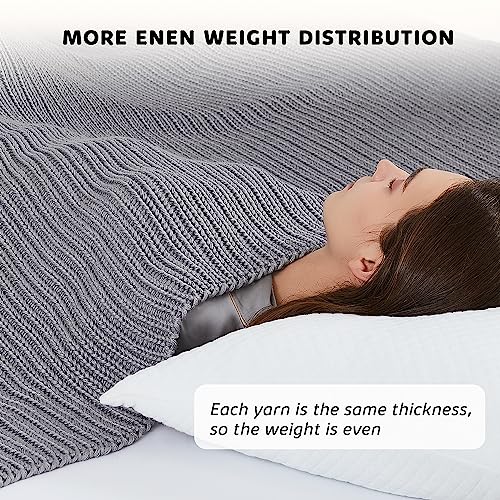 L'AGRATY Knitted Weighted Blanket - 50"x60" 7lbs Cooling Chunky Knit Heavy Blanket for Adults Braided Crochet Throw Thick Cable Yarn Knit Decorative No Beads Evenly Weighted Machine Washable | No Beads Evenly Weighted Machine Washable Chunky Braided Croch
