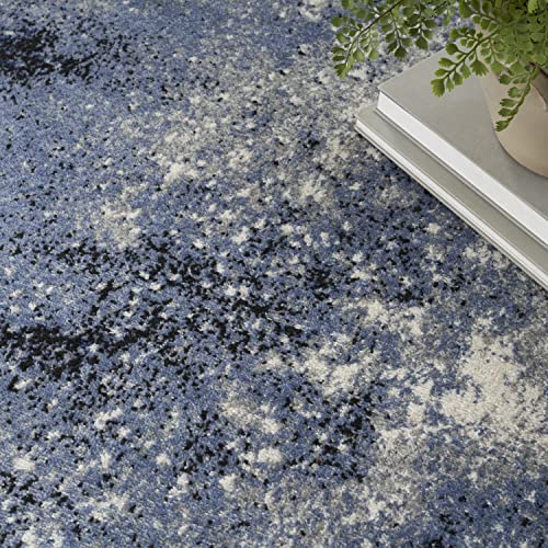 Nourison Home Passion Light Blue Black 3'9" x 5'9" Area Rug - Easy Clean, Non Shedding, Bed Room, Living Room, Dining Room, Kitchen (4' x 6') - color: Light Blue Black, size: 3'9" x 5'9" (Rectangular)