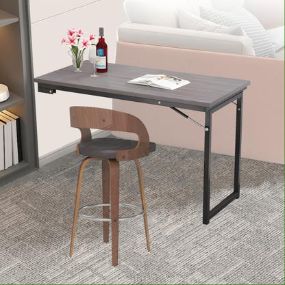 47.2" x19.7" Wall Mounted Folding Table, Dropdown Table for Laundry Room, Fold Down Desk for Small Saving Spaces Floating Desk Children Work Bench (Gray, 47.2"x19.7") - size: 47.2"x19.7"
