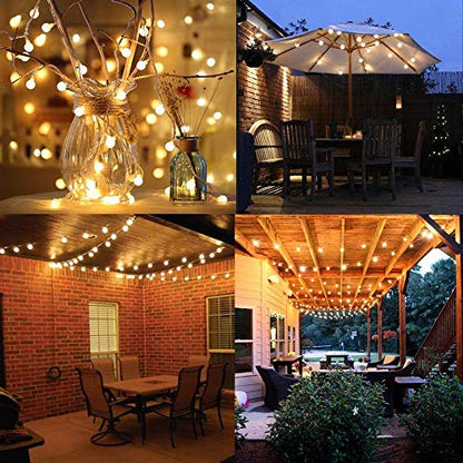 Plug in LED String Lights, 16ft/5m 50 LED Bulb Warm White Globe Fairy Lights for Holiday/Christmas/Wedding/Party Indoor Outdoor Decoration