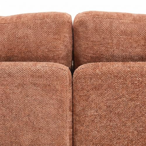 HNY 56.5" Modern Loveseat Sofa, Brown | 2-Seat Button Tufted Love Seat, Deep Seat Chenille Fabric With Pillow, Small Couch for Bedroom, Apartment, Home Furniture - color: Brown, size: Loveseat