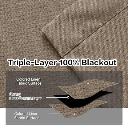 Brown 90 Inches Linen Curtains Double Blackout Pinch Pleated Drapes for Traverse Rods Thermal Insulated Room Divider Drapes Easy Hanging 60" W x 90" L 1 Panel - color: Brown, size: 60"W x 90"L (Pack of 1)