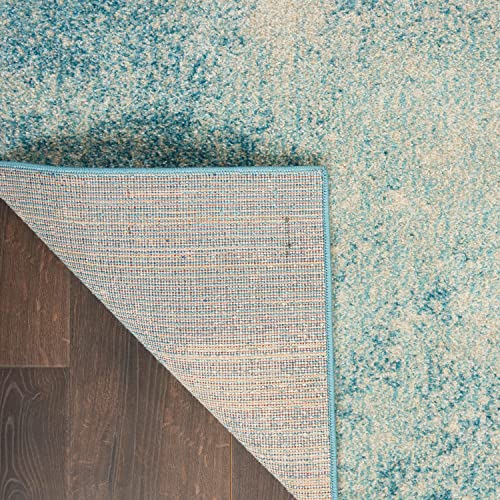 Nourison Home Passion Navy/Light Blue 2'2'' x 10' Area-Rug, Modern, Abstract, Easy-Cleaning, Non Shedding, Bed Room, Living Room, Dining Room, Kitchen, (10' Runner) - color: Navy Light Blue, size: 2'2" x 10' (Runner)