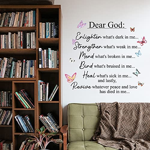 Inspirational Sayings Wall Stickers，Bible Christian Scripture Wall Decals | Prayer Room Affirmation Motivational Spiritual Quotes Decals for Bedroom, Living Room, Peel and Stick (23''×20'') - color: Purple