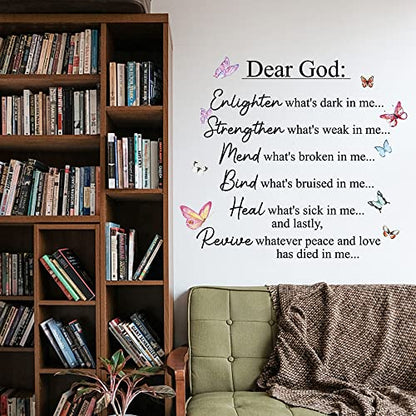 Inspirational Sayings Wall Stickers，Bible Christian Scripture Wall Decals | Prayer Room Affirmation Motivational Spiritual Quotes Decals for Bedroom, Living Room, Peel and Stick (23''×20'') - color: Purple