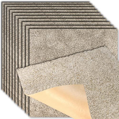 Peak Performance Peel and Stick Carpet Tiles with Attached Cushion, Easy DIY Install, Soft Residential Carpet, Seamless Appearance (Everest, 10 Tiles - 22.5 Square Feet) - color: Everest