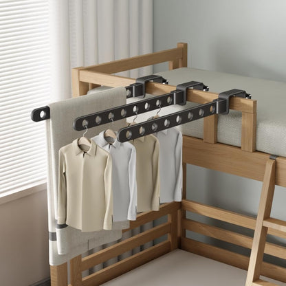 Foldable Drying Rack for Dorm, Laundry Drying Rack Collapsible with Clamp Design, Small Indoor Clothing Rack, No Drill, Space Saving, Suitable for RV, Balcony Railing, Door, Wardrobe, Bed Edges