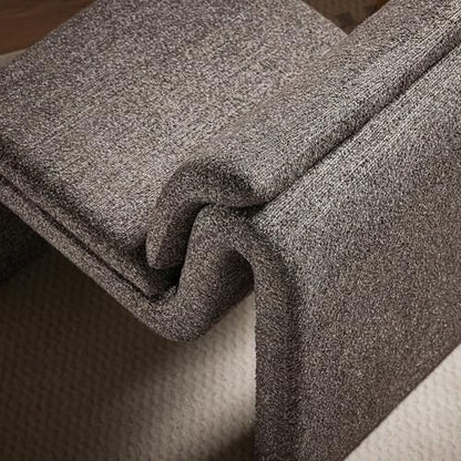 Modway Lume Curved Lounge Chair in Antique Boucle Fabric – Modern Upholstered Armless Accent Chair with Padded Cushion - Unique Slipper Chair for Bedroom or Living Room - color: Antique