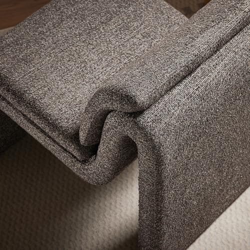 Modway Lume Curved Lounge Chair in Antique Boucle Fabric – Modern Upholstered Armless Accent Chair with Padded Cushion - Unique Slipper Chair for Bedroom or Living Room - color: Antique