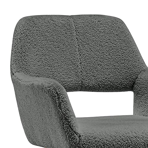 Mid Century Modern Dining Chairs Set of 2 & 4 & 6 Comfy Accent Chair Upholstered Kitchen Dining Living Room Chairs for Bedrooms Waiting Room Home Arm Desk Chair No Wheels (Wool Dark Gray, 2) - color: Wool Dark Gray