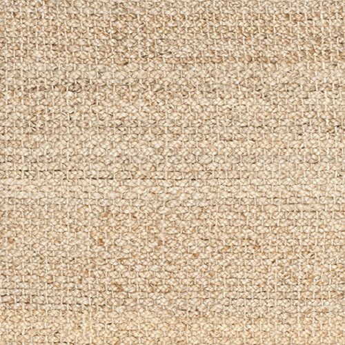 SAFAVIEH Natural Fiber Collection Area Rug - 7' Square, Natural, Handmade Farmhouse Fringe Jute, Ideal for High Traffic Areas in Living Room, Bedroom (NF733A) - size: 7' x 7' (Square)