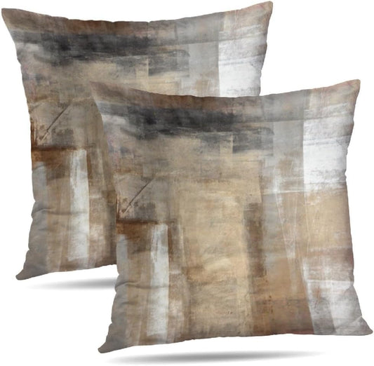 Throw Pillow Covers for Couch, 18x18 Inch, Set of 2, Beige | Decorative Throw Pillow Covers Cushion Covers for Couch Bedroom Sofa Living Room - color: Beige, size: 18" x 18" (Pack of 2)