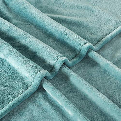 TASTHROW Large Flannel Fleece Throw Blanket, 50×70 Inch | Cozy Lightweight Thick Blanket - All Seasons Suitable for Women, Men and Kids (Two Pack, Bluishgreen) - color: Bluishgreen, size: Two Pack 50"x70"