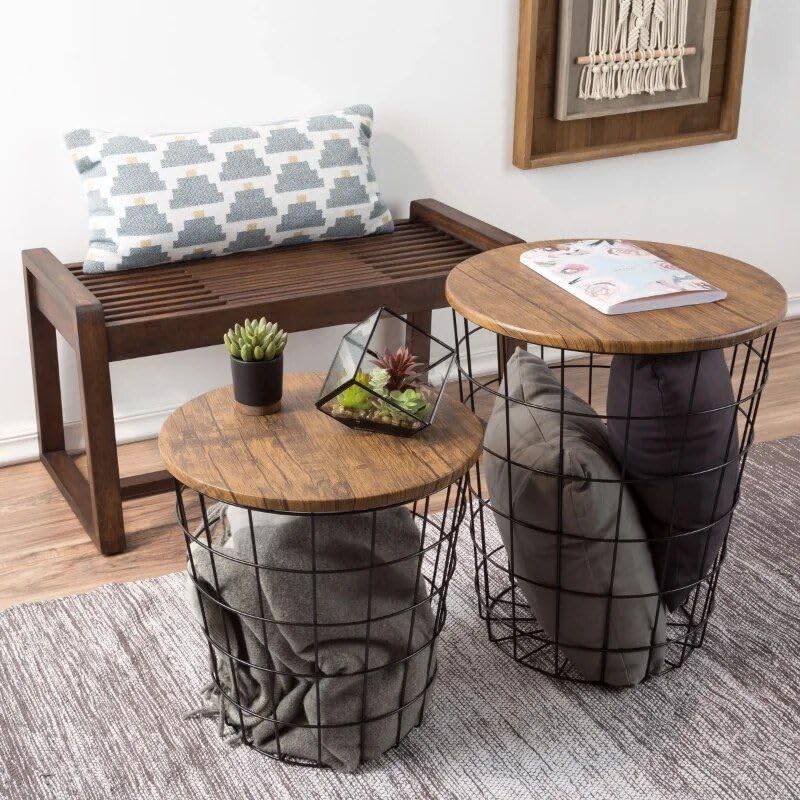 Modern Nesting end Tables with Storage