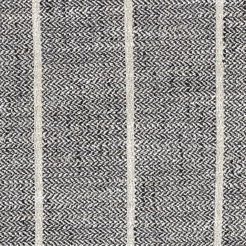 HomePop 19" Storage Ottoman with Wood Top - Midnight Gray Woven Stripe - color: Midnight Gary Woven Stripe