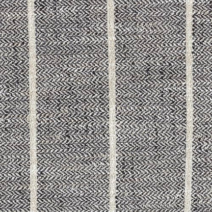 HomePop 19" Storage Ottoman with Wood Top - Midnight Gray Woven Stripe - color: Midnight Gary Woven Stripe