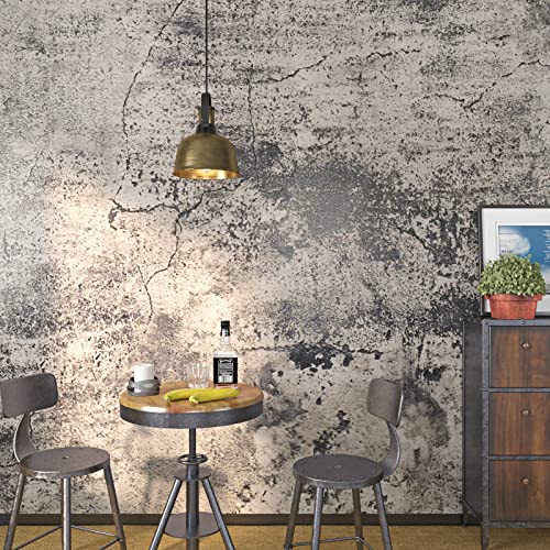 FunStick Grey Cracked Concrete Wallpaper Roll Peel and Stick Matte Concrete Countertop Contact Paper Self Adhesive Removable Vinyl Retro Cement Wall Paper for Bedroom Kitchen Drawers Thick 15.7"x78.7" - size: 15.8" x 78.8"