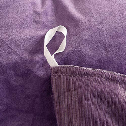 Faux Fur Velvet Fluffy Bedding Duvet Cover Set Down Comforter Quilt Cover with Pillow Shams, Ultra Soft Warm (King, Purple) - color: Purple, size: King