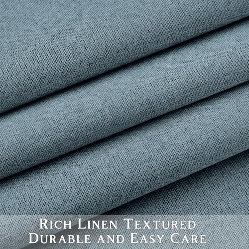 ChrisDowa Blue Blackout Curtains 45 Inches Long 2 Panels for Bedroom | Room Darkening,Light Blocking,Thermal Insulated,Faux Linen,Farmhouse,Grommet,Window Treatment,Drapes,Living Room,52x45 - color: Blue, size: 52"W x 45"L (Pack of 2)