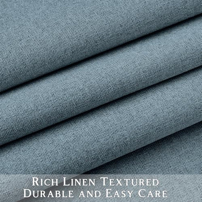 ChrisDowa Blue Blackout Curtains 45 Inches Long 2 Panels for Bedroom | Room Darkening,Light Blocking,Thermal Insulated,Faux Linen,Farmhouse,Grommet,Window Treatment,Drapes,Living Room,52x45 - color: Blue, size: 52"W x 45"L (Pack of 2)